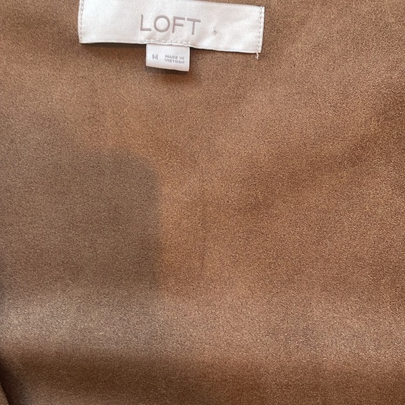 Loft Faux vegan Suede Button Pocket Dress size medium - Picture 6 of 8